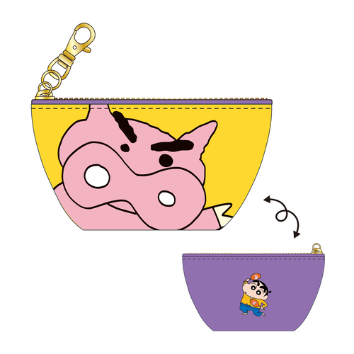 きりんぞう イラスト キャンバス ミニポーチ クレヨンしんちゃん 三角ミニポーチ コミックぶりぶりざえもん